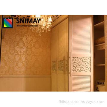 E1 Grade MDF Board Furniture White Sliding Door Wardrobes f